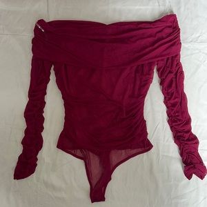 Ruched Off The Shoulder Bodysuit